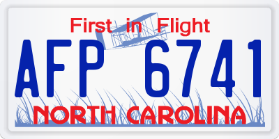 NC license plate AFP6741