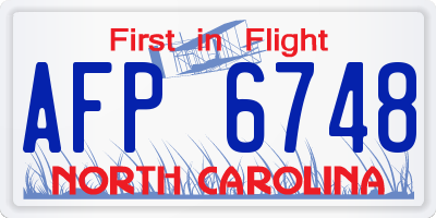 NC license plate AFP6748