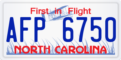 NC license plate AFP6750