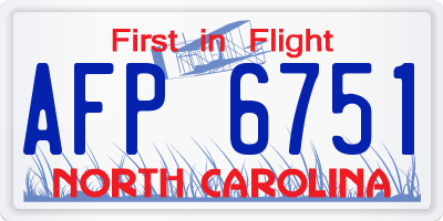 NC license plate AFP6751