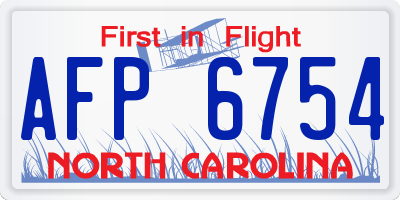 NC license plate AFP6754