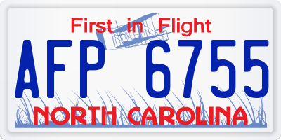 NC license plate AFP6755