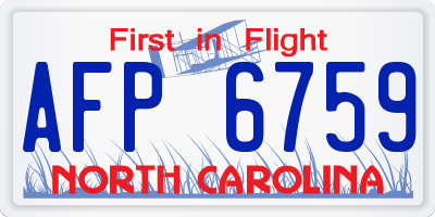NC license plate AFP6759