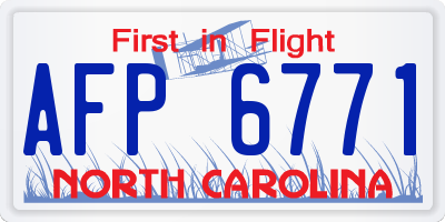 NC license plate AFP6771
