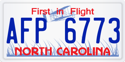 NC license plate AFP6773