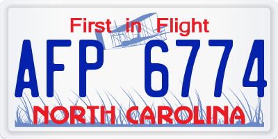 NC license plate AFP6774