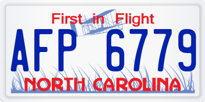 NC license plate AFP6779
