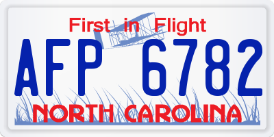 NC license plate AFP6782