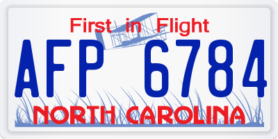 NC license plate AFP6784