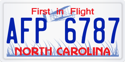 NC license plate AFP6787