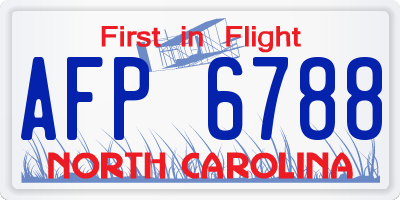 NC license plate AFP6788