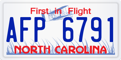 NC license plate AFP6791