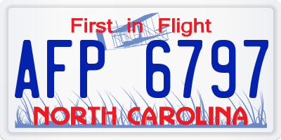 NC license plate AFP6797