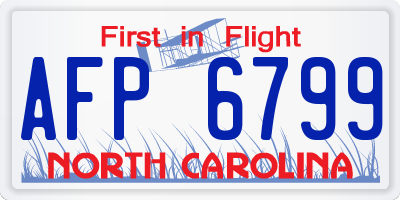 NC license plate AFP6799