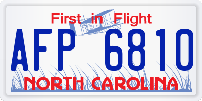 NC license plate AFP6810