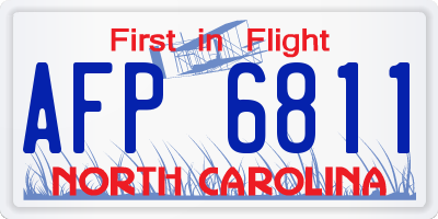 NC license plate AFP6811