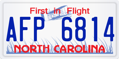 NC license plate AFP6814