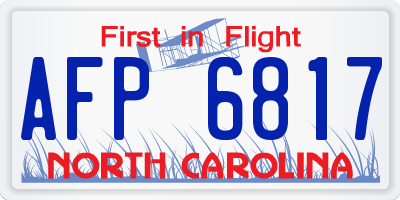 NC license plate AFP6817