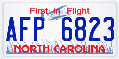 NC license plate AFP6823