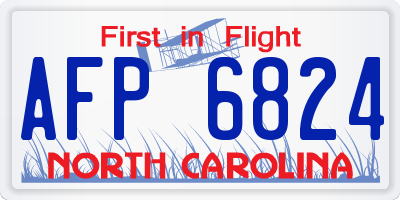 NC license plate AFP6824