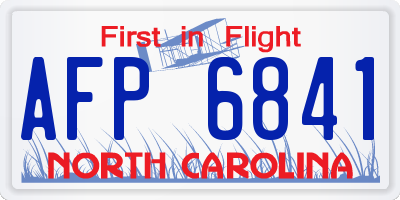 NC license plate AFP6841