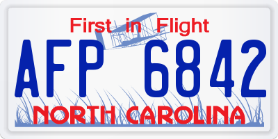 NC license plate AFP6842