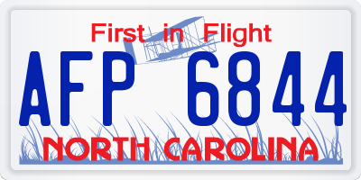 NC license plate AFP6844