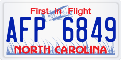 NC license plate AFP6849