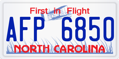 NC license plate AFP6850