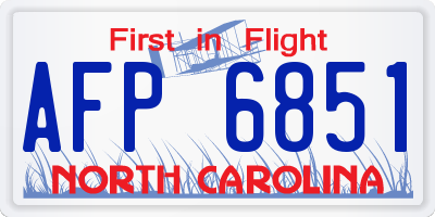 NC license plate AFP6851