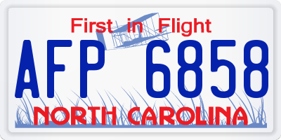NC license plate AFP6858