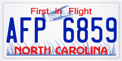 NC license plate AFP6859