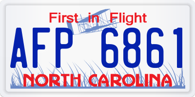 NC license plate AFP6861