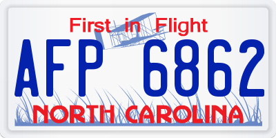 NC license plate AFP6862