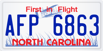 NC license plate AFP6863