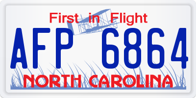NC license plate AFP6864