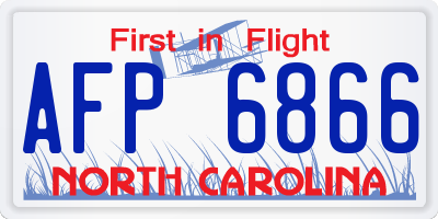 NC license plate AFP6866