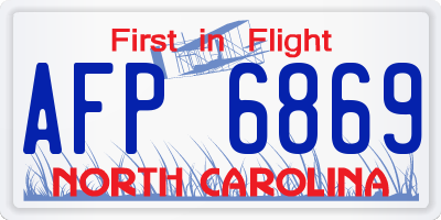 NC license plate AFP6869