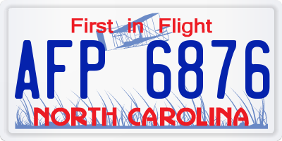 NC license plate AFP6876