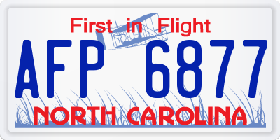 NC license plate AFP6877