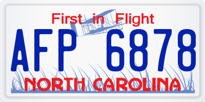 NC license plate AFP6878