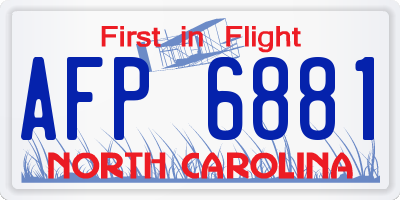 NC license plate AFP6881