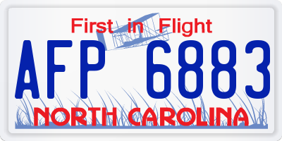 NC license plate AFP6883