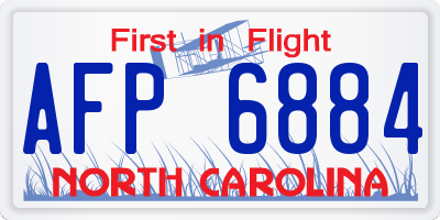 NC license plate AFP6884