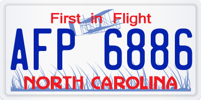 NC license plate AFP6886