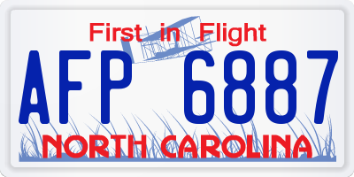 NC license plate AFP6887