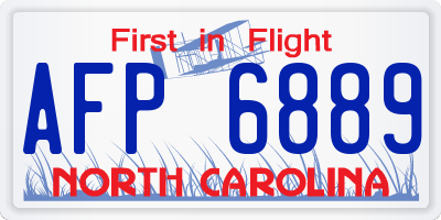 NC license plate AFP6889