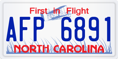 NC license plate AFP6891