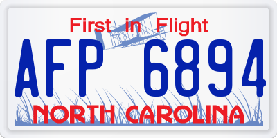 NC license plate AFP6894