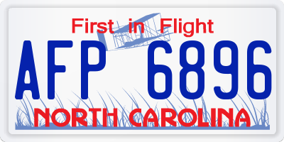 NC license plate AFP6896